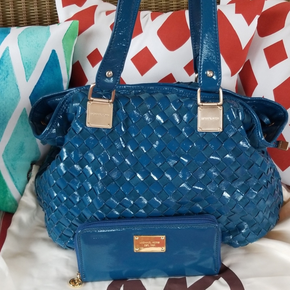 Michael Kors Matching Purse & Wallet Set - Teal